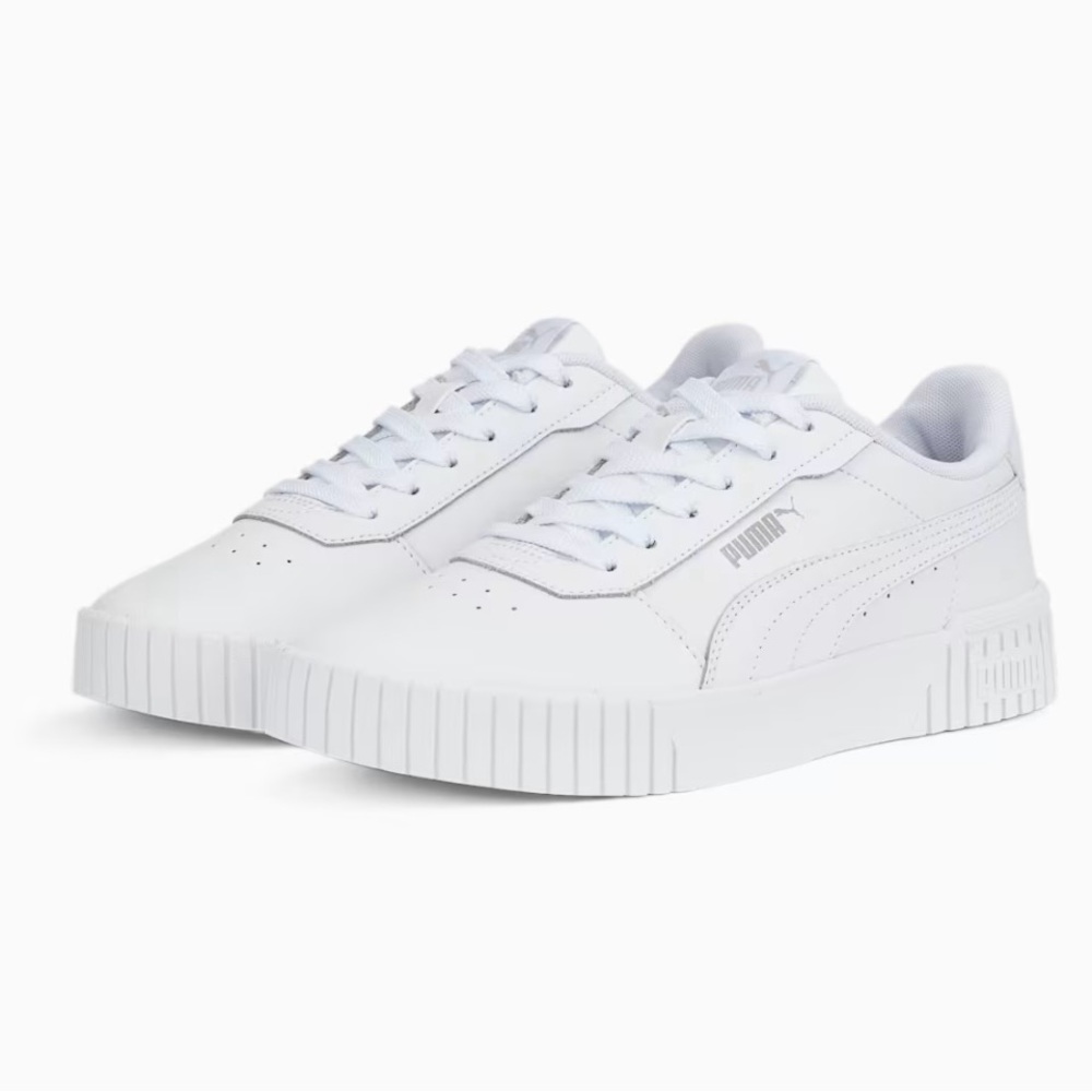 Puma sz 10 Carina Classic White Sneakers athleisure loungewear casual preppy